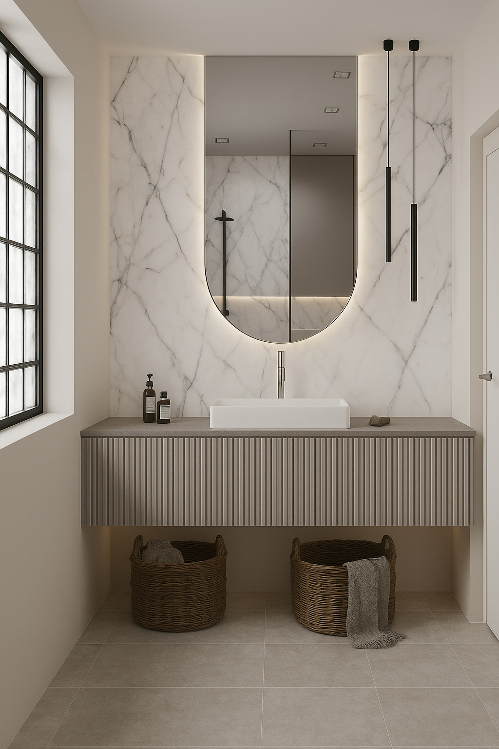 Dekoracyjna ściana z panelem Foamalite w sypialni z podświetleniem LED