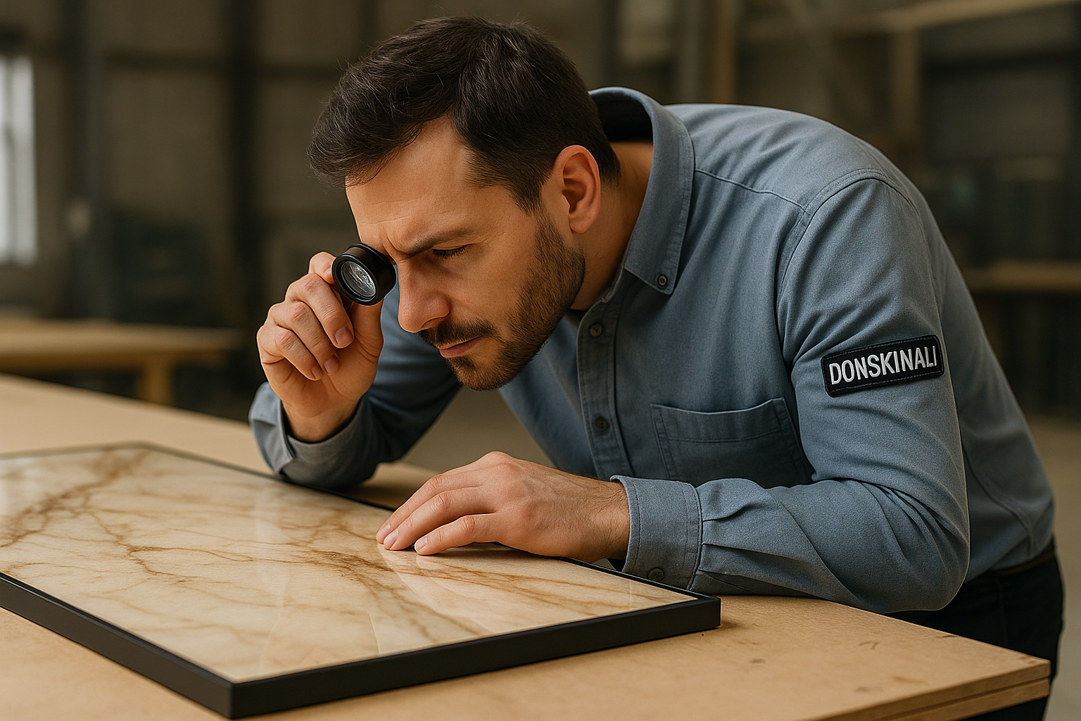 Kontrola jakości nadruku UV na panelu Foamalite